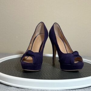 Colin Stuart Deep Purple Peep-Toe Heels